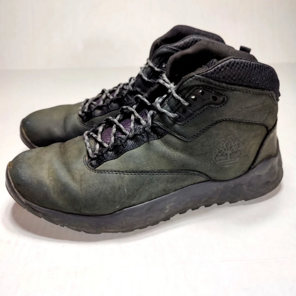 Timberland Solar Wave Black Nubuck Leather Boots Outdoor Men's Shoes Size 12